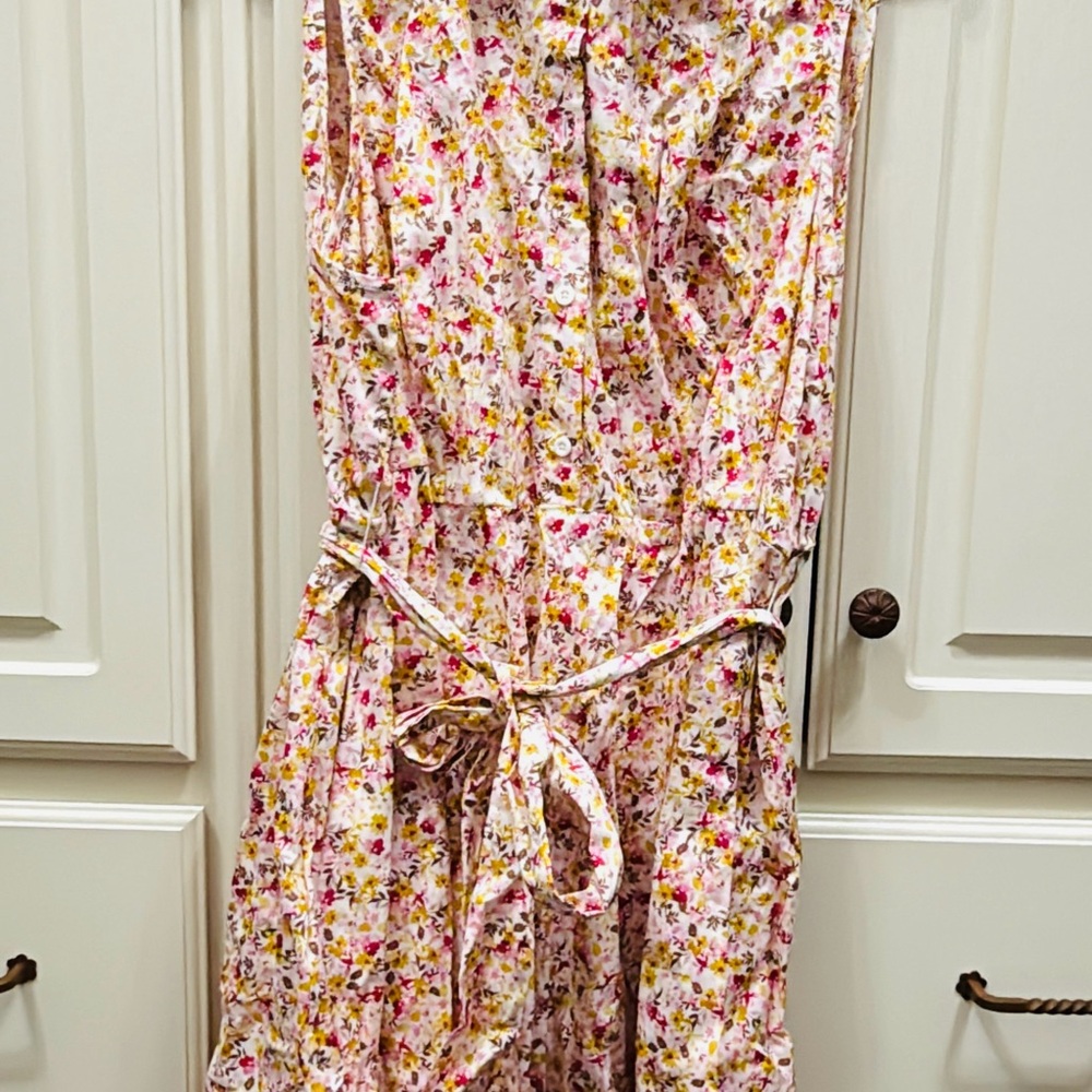 Torrid Floral Midi Dress - Pink and Yellow